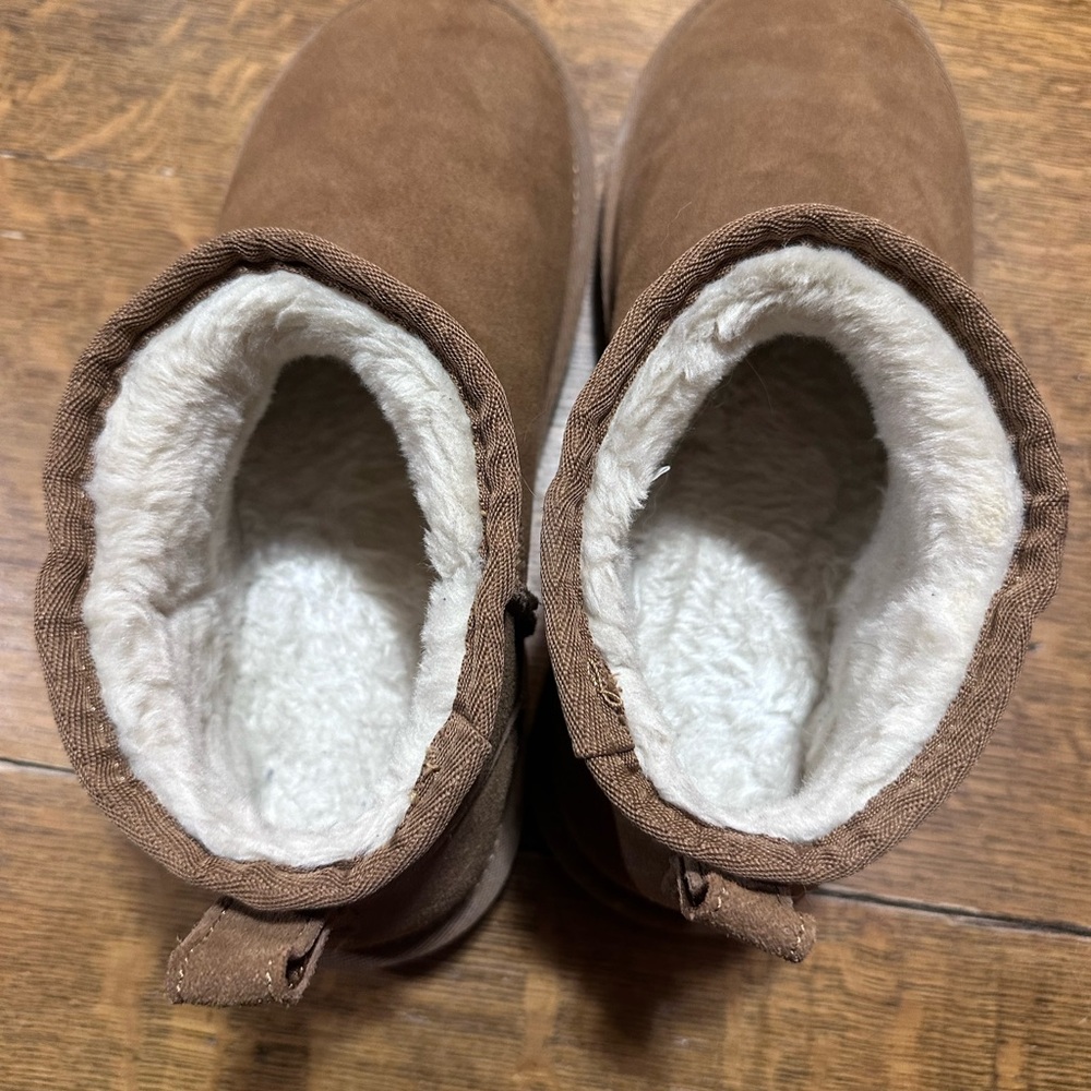 Cozy Faux-Suede Brown Ankle Booties with Plush Lining sz‎ 10 women’s - Picture 3 of 6